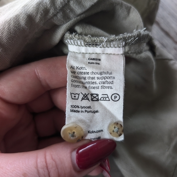 KOTN Tunic Button Up Blouse Green Womens Medium - Picture 7 of 9